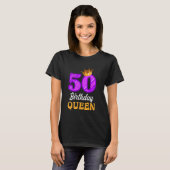 50誕生日50誕生日クイーン50年女性1 Tシャツ (正面フル)
