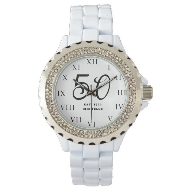 50誕生日50黒番エレガントモダン 腕時計 (正面)