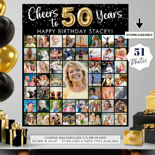50誕生日51フォトコラージュ応援～40年 ポスター