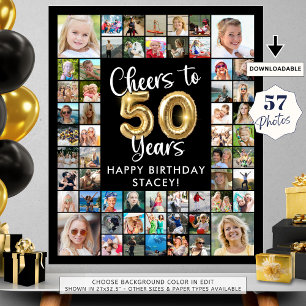 50誕生日57フォトコラージュ応援~50年 ポスター