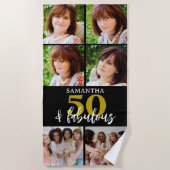 50誕生日6フォトコラージュ50と素晴らしい ビーチタオル (正面)