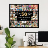 50誕生日68フォトコラージュ応援～50年 ポスター (ホームオフィス)