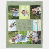 50誕生日7フォトコラージュセージグリーン フリースブランケット (正面)