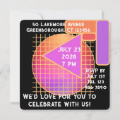 50誕生日80sダンスパーティー誕生日 招待状 (裏面)