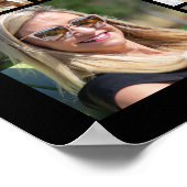 50誕生日92枚の写真ブラック金ゴールド応援 ポスター (角)