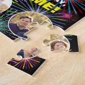 50誕生日:おもしろいレインボー#,名前をカスタムする+写真 ジグソーパズル (側面)