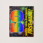 50誕生日:おもしろい、お祝カラフルい花火 ジグソーパズル (縦)