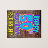 50誕生日~おもしろい、アーバングラフィティインスパイアルック ジグソーパズル (横)