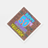 50誕生日~おもしろい、アーバングラフィティインスパイアルック スタンダードランチョンナプキン (角)