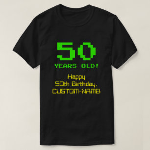 50誕生日:おもしろい、8ビットルック、Nerdy/オタク系の「50」 Tシャツ