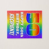 50誕生日: カラフル、おもしろいレインボーパターン# 50 ジグソーパズル (横)