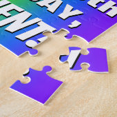 50誕生日: カラフル、おもしろいレインボーパターン# 50 ジグソーパズル (側面)