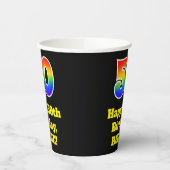 50誕生日:カラフル、おもしろい、エキサイティング、虹50 紙コップ (左)