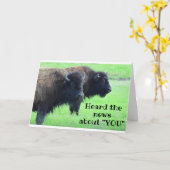 ****50誕生日***コメディックバッファロー カード (黄色い花)