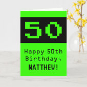 50誕生日:ネディ/オタク系のスタイル「50」と名前 カード (黄色い花)