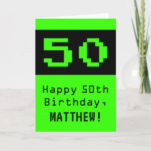 50誕生日：ネディ/オタク系のスタイル「50」と名前 カード
