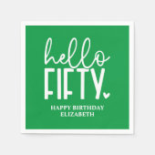 50誕生日 パーソナライズされた スタンダードカクテルナプキン (正面)