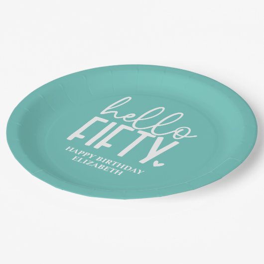 50誕生日 パーソナライズされた ペーパープレート (アングル)