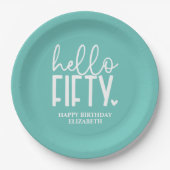 50誕生日 パーソナライズされた ペーパープレート (正面)