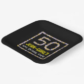 50誕生日:フローラ花数名前をカスタムする ペーパープレート (傾斜あり)