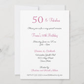 50誕生日、ヴィンテージセクシーピンアップブラックランジェリー 招待状 (裏面)