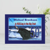 50誕生日 – 大きい魚でリール 招待状 (スタンド正面)