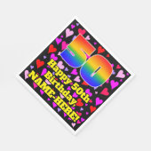 50誕生日:愛するハートパターン、虹# 50 スタンダードランチョンナプキン (角)