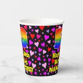 50誕生日：愛するハートパターン， Rainbow 50 紙コップ (左)