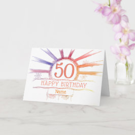 50誕生日 – 手描き数々の日が差すこと カード
