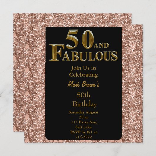 50誕生日 招待状 (正面/裏面)