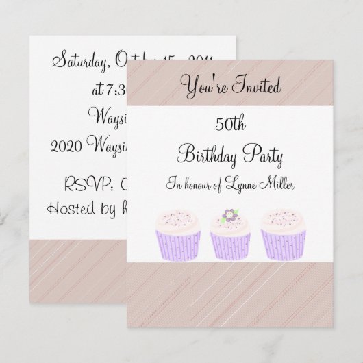 50誕生日 招待状 (正面/裏面)