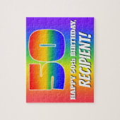 50誕生日— 数々の色のレインボーパターン「50」 ジグソーパズル (縦)