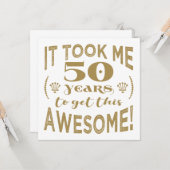 50誕生日 素晴らし カード (正面/裏面インサイチュ)