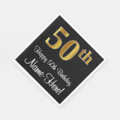 50誕生日～豪華エレガントなフェイク金ゴールド スタンダードランチョンナプキン (角)