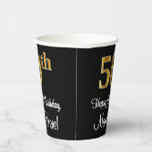 50誕生日 – 高級エレガント金ゴールドルッフェイクク# 紙コップ (右)