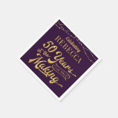 50誕生日- 50年間のカスタマイズ スタンダードカクテルナプキン (角)