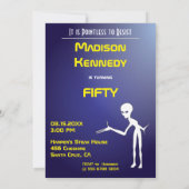 50誕生日👽 UFOエイリアン奪取パーティー 招待状 (裏面)