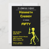 50誕生日👽 UFOエイリアン奪取パーティー 招待状 (裏面)