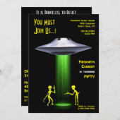 50誕生日👽 UFOエイリアン奪取パーティー 招待状 (正面/裏面)