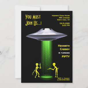 50誕生日👽 UFOエイリアン奪取パーティー 招待状