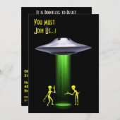 50誕生日👽 UFOエイリアン奪取パーティー 招待状 (正面/裏面)