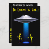 50誕生日👽 UFOエイリアン奪取パーティー 招待状 (正面/裏面)