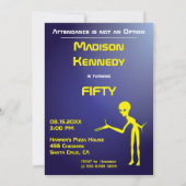 50誕生日👽 UFOエイリアン奪取 招待状 (裏面)