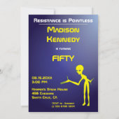 50誕生日👽 UFOエイリアン奪取 招待状 (裏面)