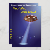 50誕生日👽 UFOエイリアン奪取 招待状 (正面/裏面)