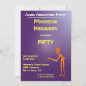 50誕生日👽 UFOエイリアン奪取 招待状 (裏面)