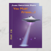 50誕生日👽 UFOエイリアン奪取 招待状 (正面/裏面)