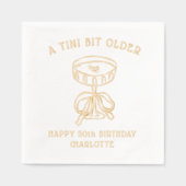 50誕生日A Tiniの少し古いMartiniカクテル 箔ナプキン (正面)