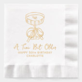 50誕生日A Tiniの少し古いMartiniカクテル 箔ナプキン (正面)