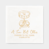 50誕生日A Tiniビット古いMartini応援 箔ナプキン (正面)